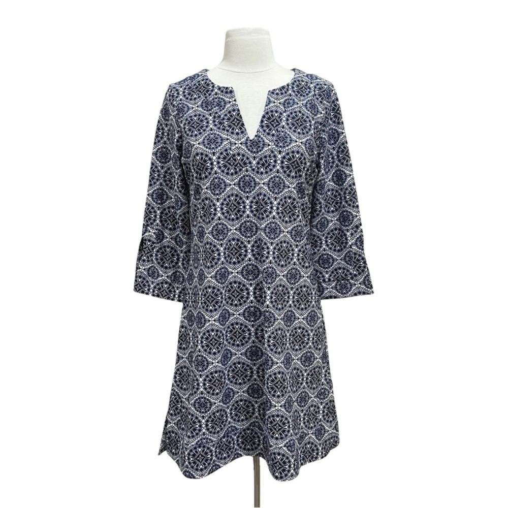 Jude Connally Megan Floral Starburst Navy A Line Dress Size Medium